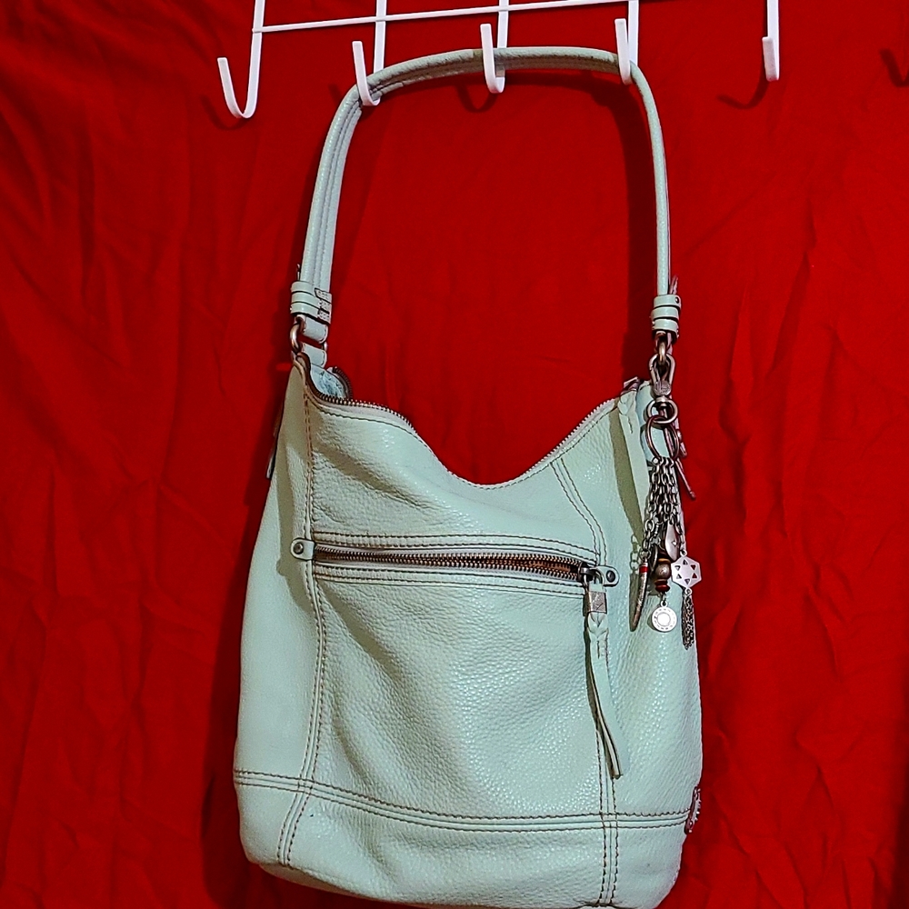 The Sak Sequoia Leather Charm Keychain Hobo Bag